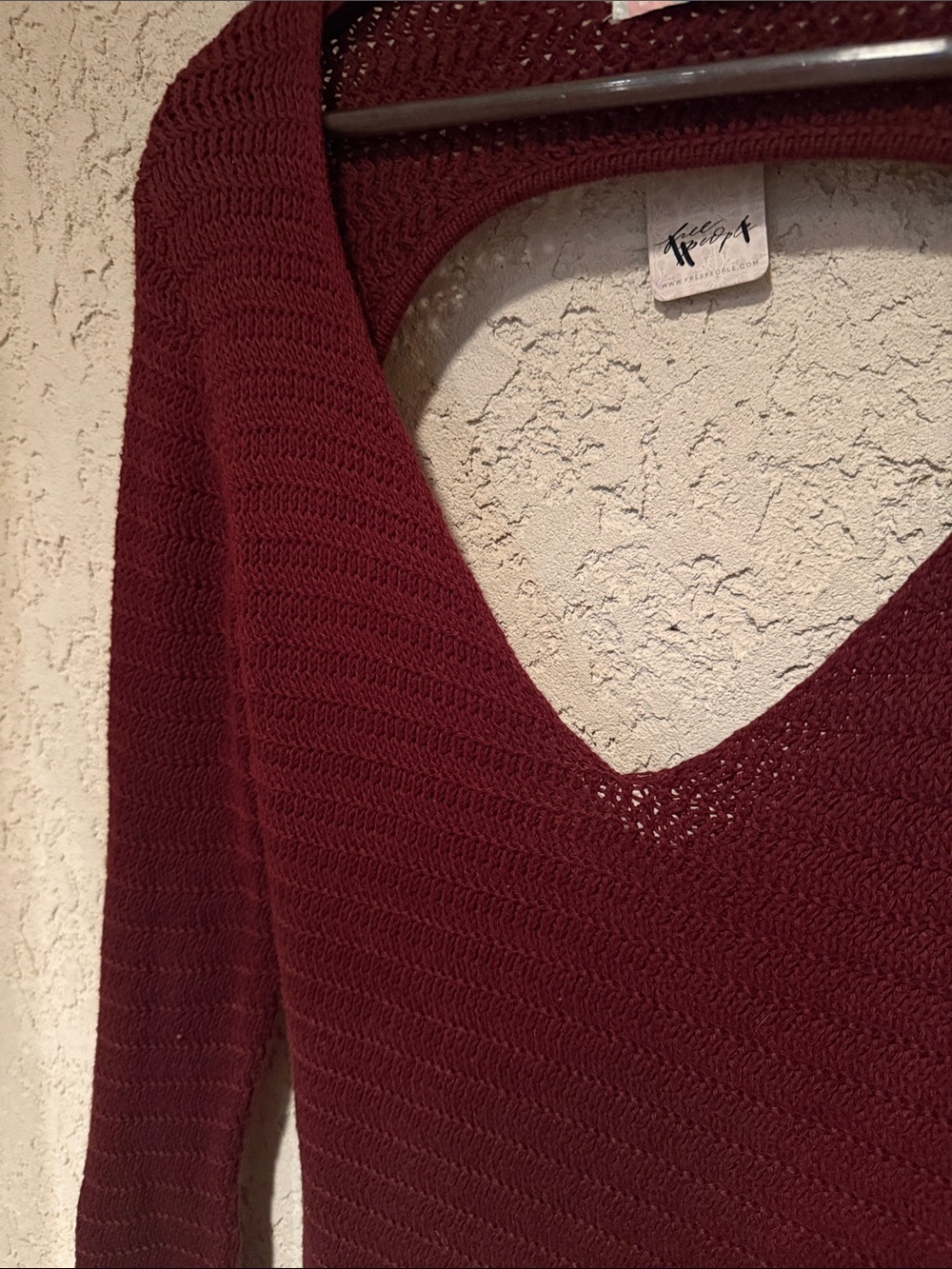 Free People Burgundy Knit Keyhole Back Maxi Dress NWT - Picture 4 of 6